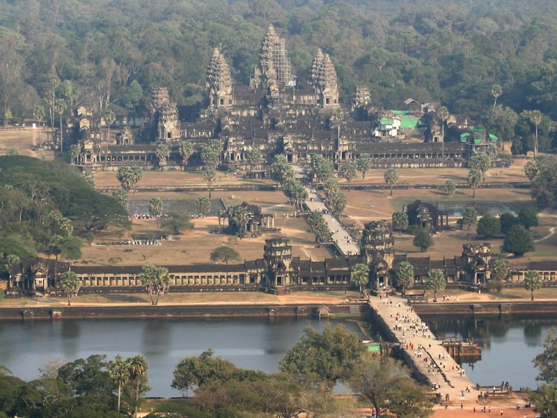 Angkor Wat Aerial Close up.
