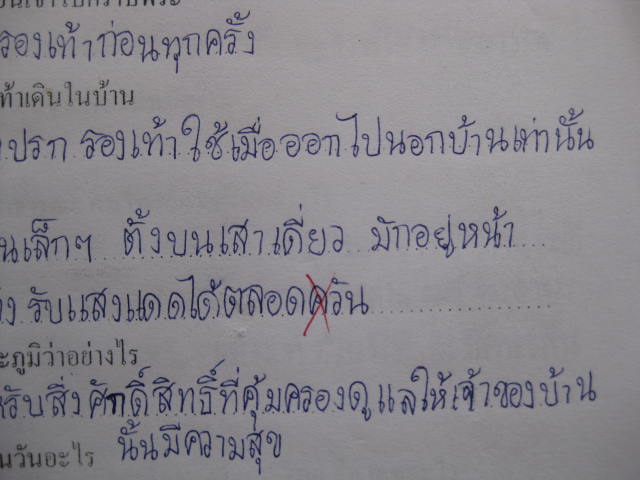 ลายมือภาษาไทยของเด็กจีน 