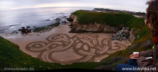 Drawing on sand