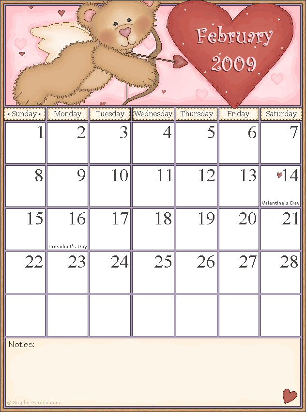 Calander ปฏิทินลายการ์ตูนน่ารัก ปี 2009