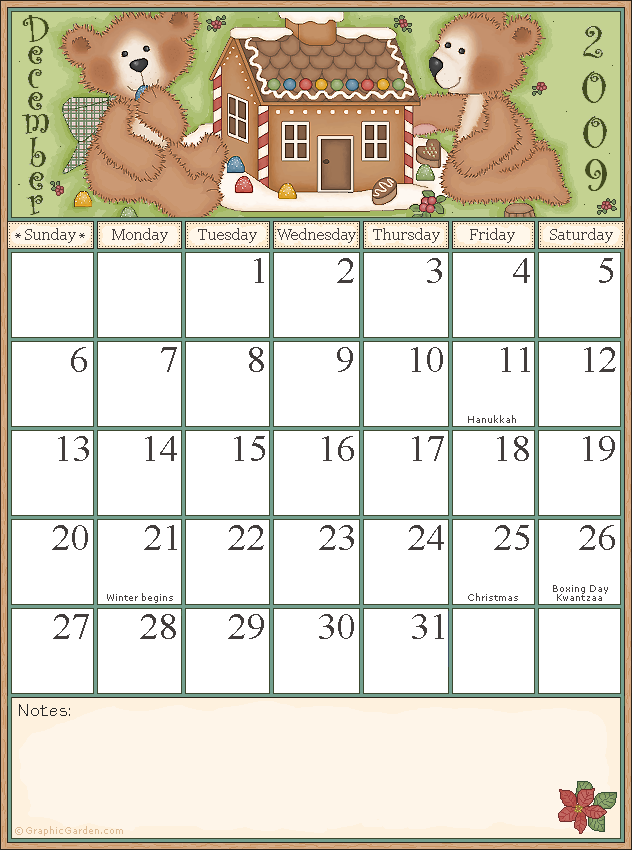 Calander ปฏิทินลายการ์ตูนน่ารัก ปี 2009