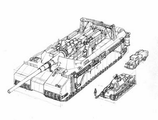 แบบแปลน รถถังยักษ์ยุคสงครามโลก Landkreuzer P-1000 Ratte