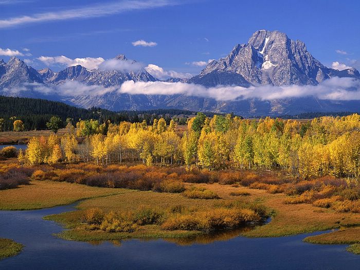 Along the Snake River at Sunrise Below Mount Moran Grand Teton National Park Wyoming