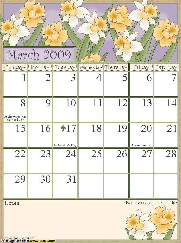 Calander 2009 ปฏิทินดอกไม้ปี 2552