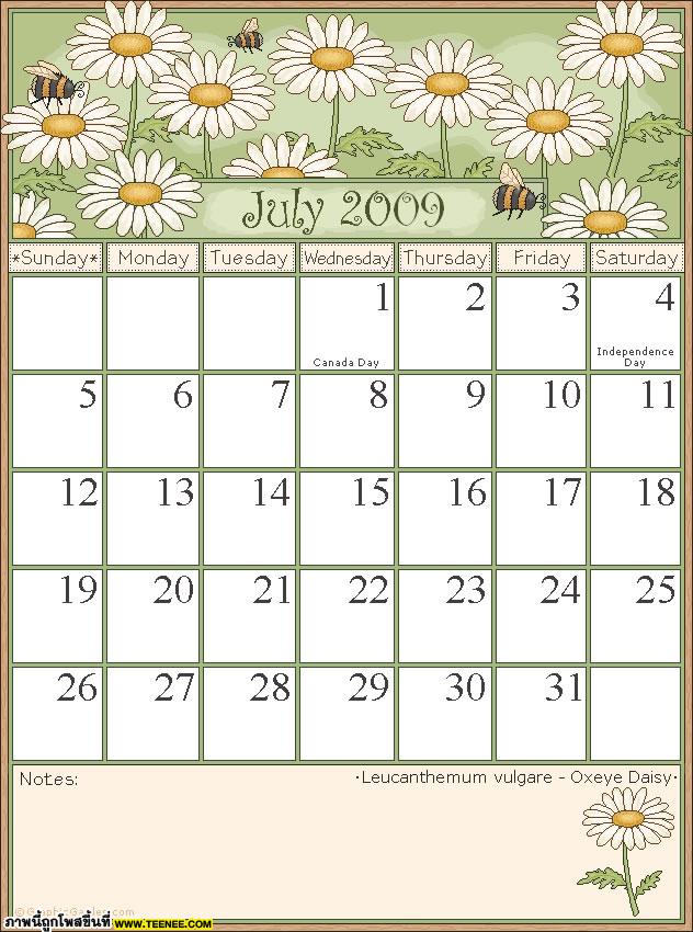 Calander 2009 ปฏิทินดอกไม้ปี 2552