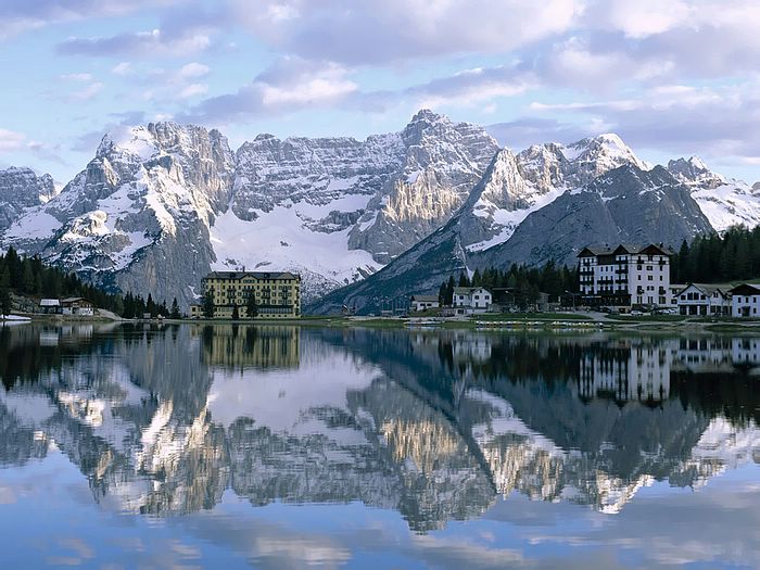 Misurina Lake Sorapiss Peaks and the Dolomites Italy