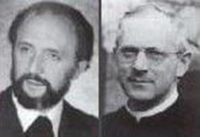 ซ้าย บาทหลวงเอิร์นส์ต อัลต์ ( Pastor Ernst Alt ) ขวา หลวงพ่อ อาร์โนลด์ เรนซ์ ( Father Arnold Renz ) สองหลวงพ่อที่ประกอบพิธีไล่ผี ให้แก่ อันเนลีส มิเชล