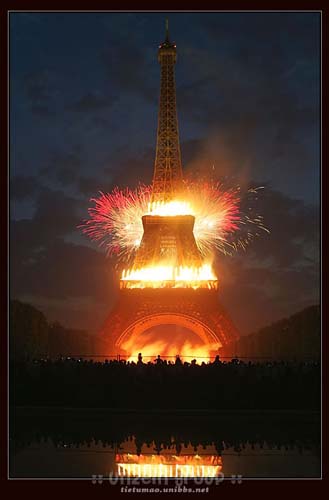 Eiffel Tower on Fire