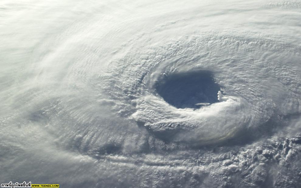 The eye wall of Hurricane Isabel 2003
