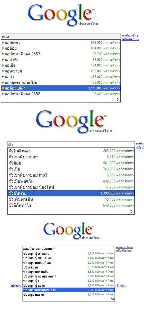 ♣ รูป Google บอกว่าคนไทย ...?... มากที่สุด ♣ 