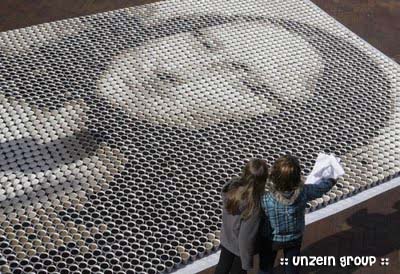 Mona Lisa Recreated With Cups Of Coffee