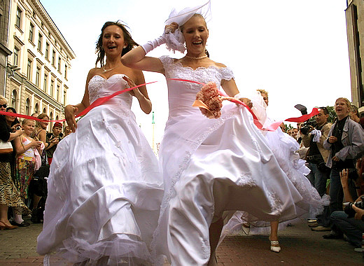 The Parade Of Brides In Riga