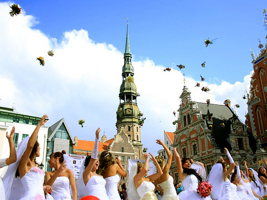 The Parade Of Brides In Riga