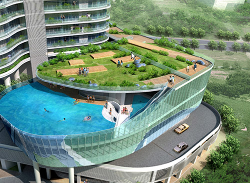 อินเดียสร้างอพาร์ทเม้นท์หรู แทนที่ระเบียงด้วยสระว่ายน้ำ