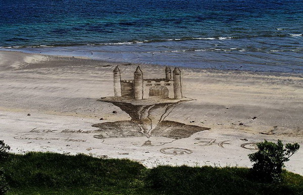 วาดภาพ 3 มิติจากหาดทราย 