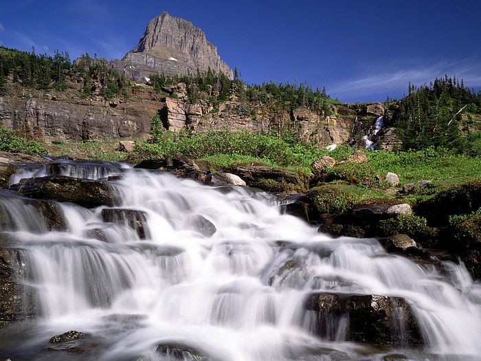 Mountain Cascade Glacier National Park Montana