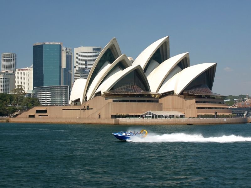 Sydney Opera House And Speed Boat