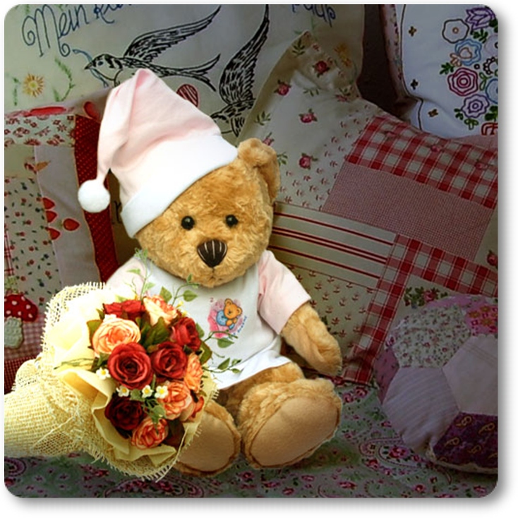 ♥Teddy Bear and Flowers♥