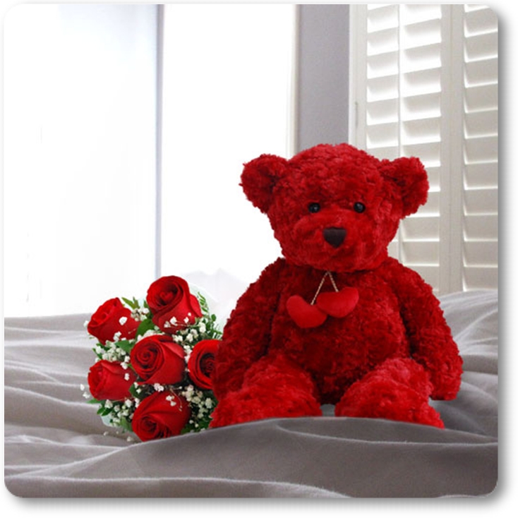 ♥Teddy Bear and Flowers♥