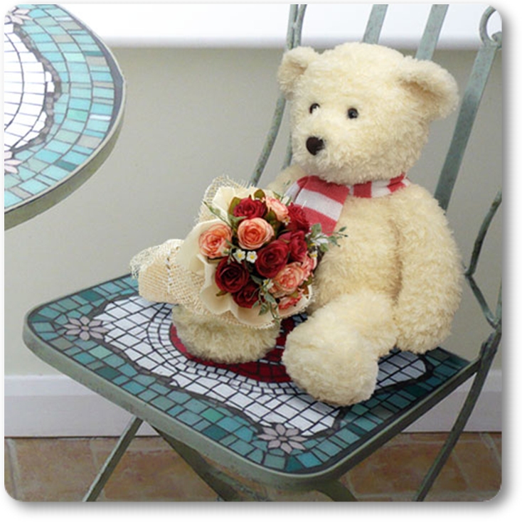 ♥Teddy Bear and Flowers♥