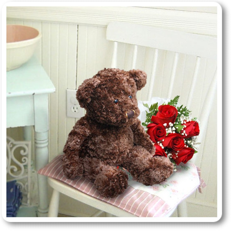 ♥Teddy Bear and Flowers♥