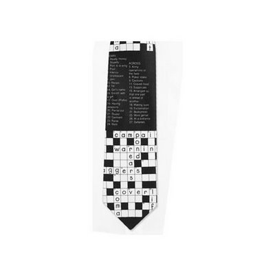 Crossword Puzzle Black White Necktie:
