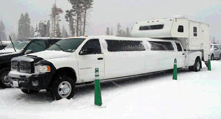 9. . Dodge Extended-Cab Limousine With Camper