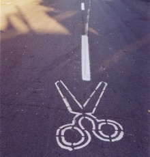 Unusual Road Marking \'Street Art\' by Peter Gibson