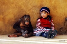 หนูน้อยกับลิงจ๋อน่ารักซะจริง!!~