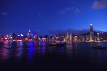 Beautiful Night Scene in Hong Kong