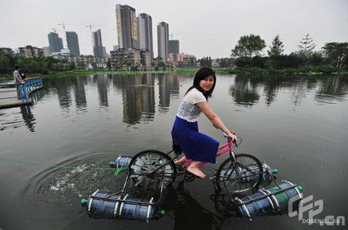 ไอเดียเด็ด จักรยานสะเทิ้นน้ำ สะเทิ้นบก