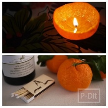 ทำเทียน กลิ่นส้ม จากผลส้ม