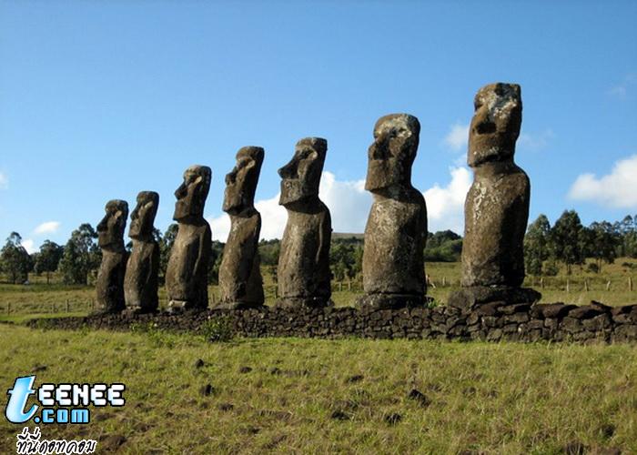 11รูปปั้นหินโมอาย เกาะอีสเตอร์ ชิลี (Easter Island Statutes)