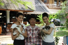 มิสยูนิเวิร์สไทยแลนด์ 2012 อุ้มลูกสุนัขบางแก้ว ถ่ายทำวีทีอาร์ที่พิษณุโลก 