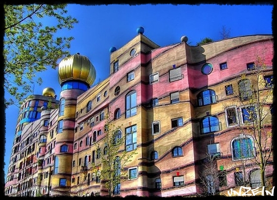 Colorful Apartment Block on Earth