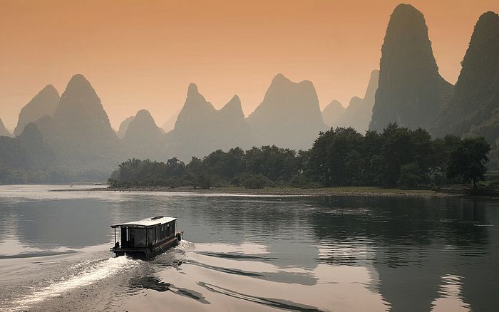 Li River at Dusk in Guilin, China