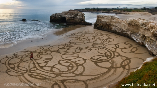 Drawing on sand