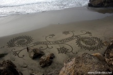 Drawing on sand