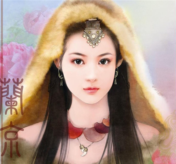 \"Beautiful Chinese Girl Painting\"