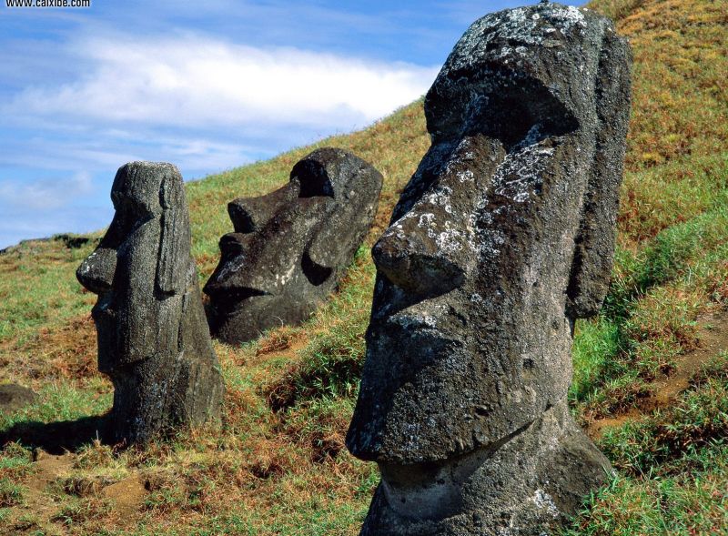 Moai Statues, Rano Raraku, Easter Island, Chile