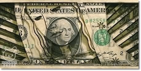 Laser Cut Dollar Bill Art