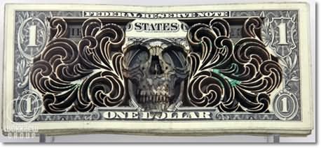 Laser Cut Dollar Bill Art