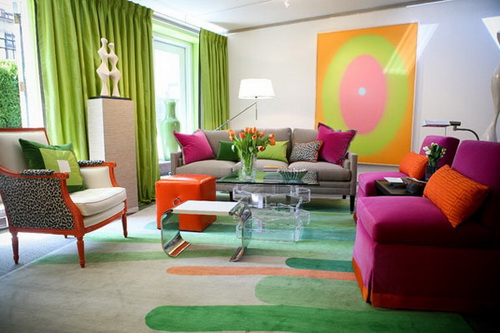 ห้องนั่งเล่นสีสันสดใส