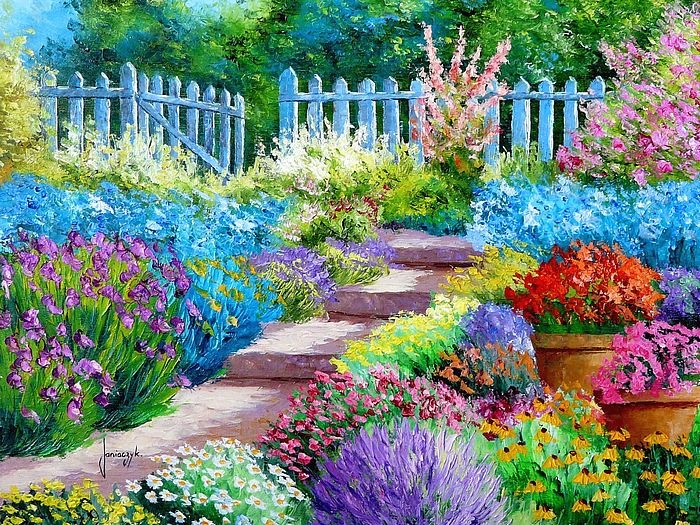 สวนสวย จากภาพวาดสีน้ำมัน