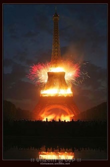 Eiffel Tower on Fire