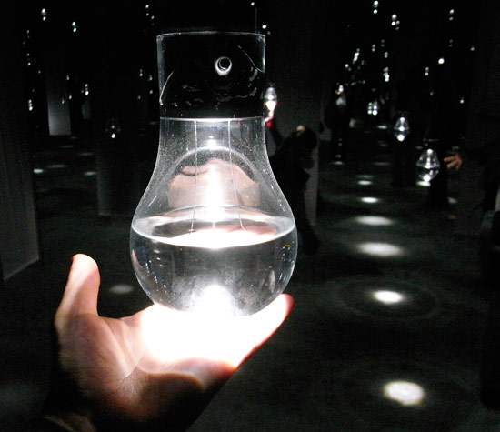 Please gently touch the light bulb: exhibition by Toshiba