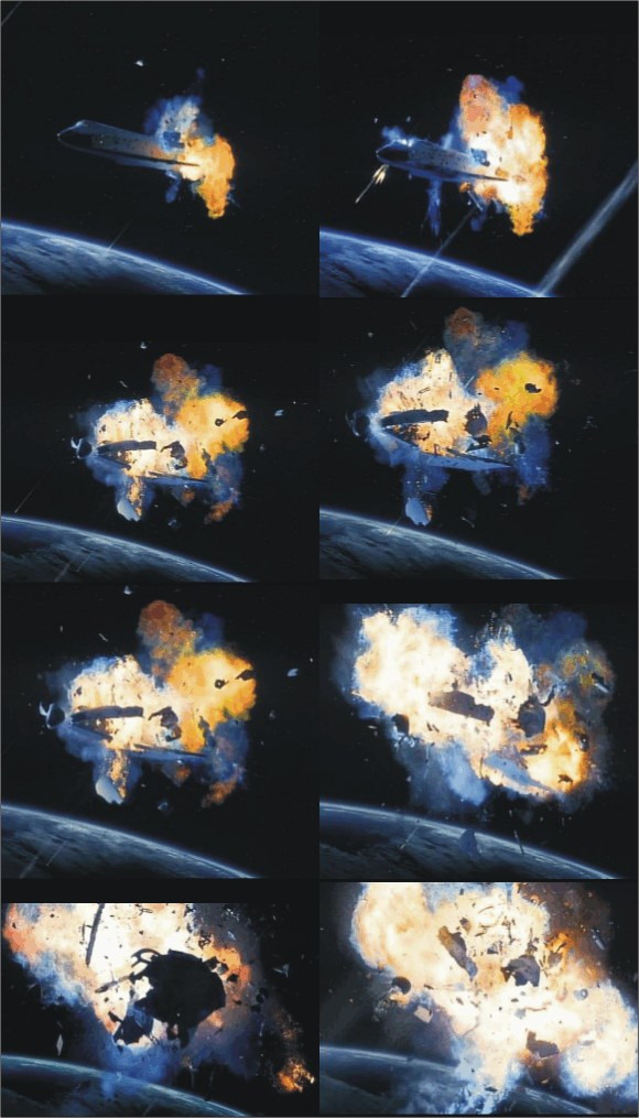 ภาพกระสวยColumbia ระเบิดบนอวกาศ