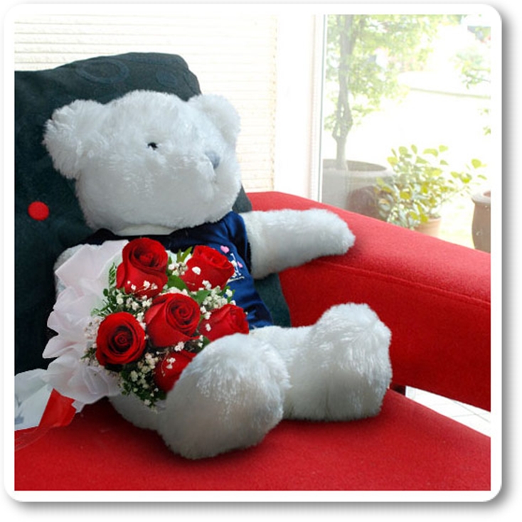 ♥Teddy Bear and Flowers♥