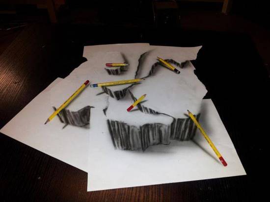 มหัศจรรย์! ภาพวาดดินสอ 3 มิติ 