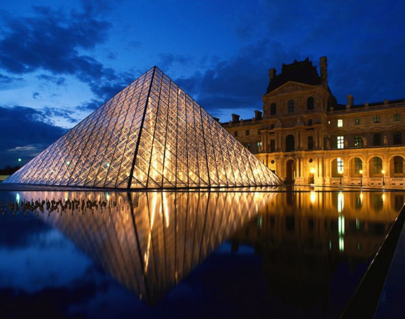 Pyramid at Louvre Museum Paris